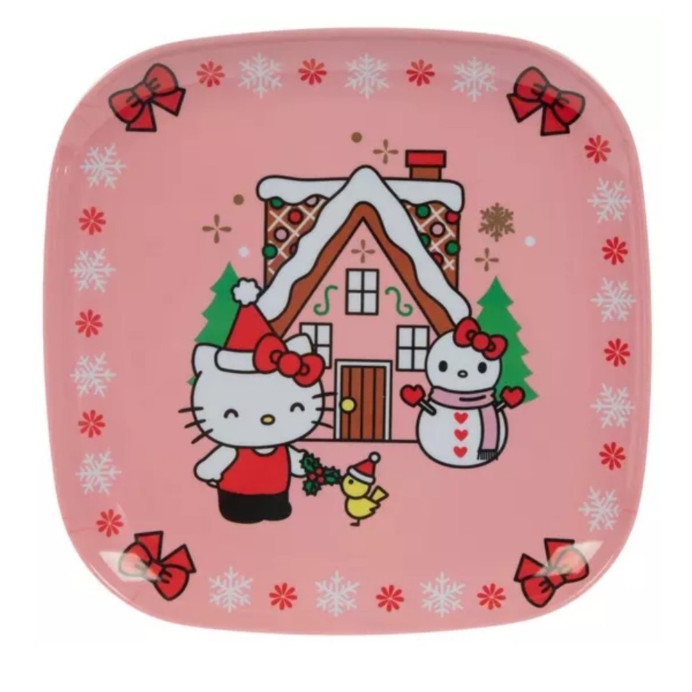Hello Kitty Santa Christmas Holiday Melamine Dining Dinner Set Plate Bowl Cup - Picture 13 of 16